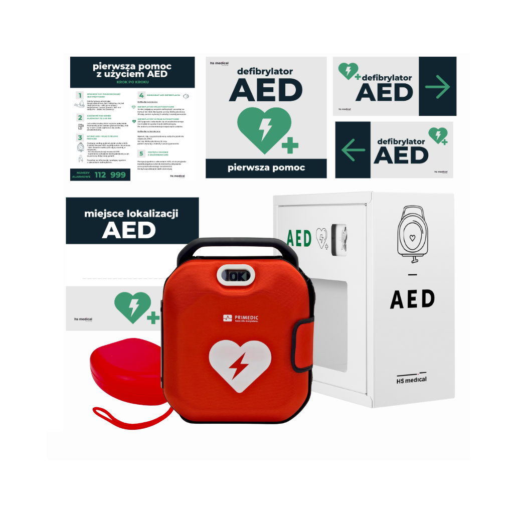 Zestaw HeartSave AED z szafką i oznakowaniem 