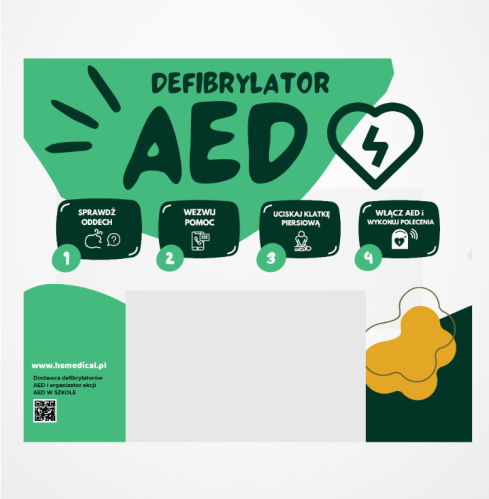 Tablica AED dla szkół 
