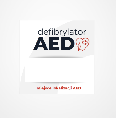 Tablica AED lokalizacji 