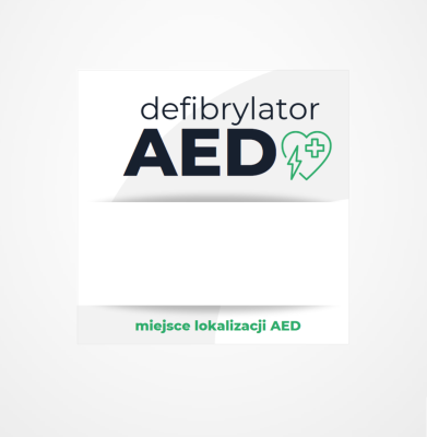 Tablica AED lokalizacji 
